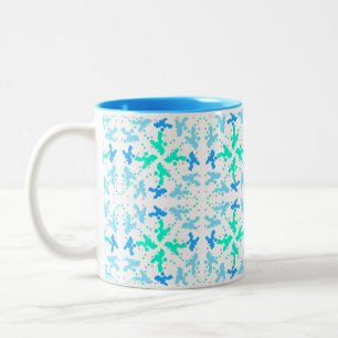 Pudel Muster Zweifarbige Tasse