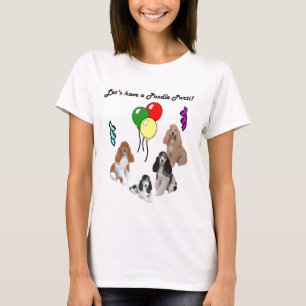 Pudel Parti auf grauem T - Shirt