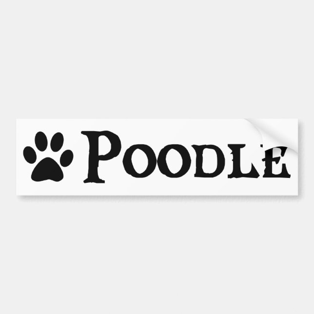 Pudel (Piratenart mit pawprint) Autoaufkleber (Vorne)