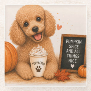 Pudel Pumpkin Spice Puppaccino Glasuntersetzer