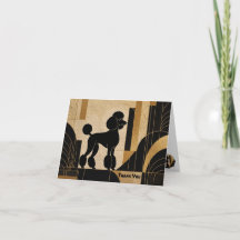 Pudel-Silhouette Dankeschön-Notizkarte