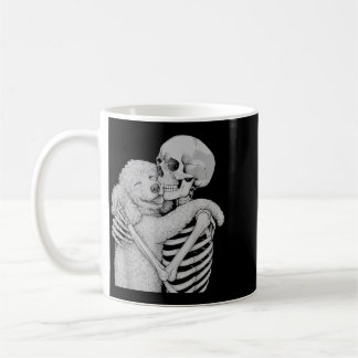Pudel Skelett Umarmung Halloween Hundeliebhaber Kaffeetasse