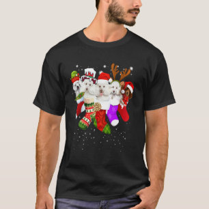 Pudel Strumpf Weihnachtslicht Socken Xmas T-Shirt