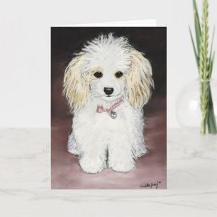 Pudel-ursprüngliche Hundekunst-Pastellgruß-Karte Karte