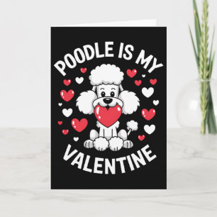 Pudel Valentinstag Süßes Welpen-Liebesdesign  Karte