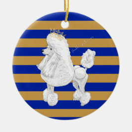 Pudel-Verhalten-Weihnachtspersonalisierte Keramikornament