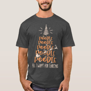 Pudel Weihnachten Hunderasse Weihnachtsbaum Freund T-Shirt