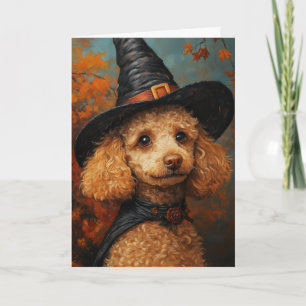 Pudel Welpe Halloween Feiertagskarte