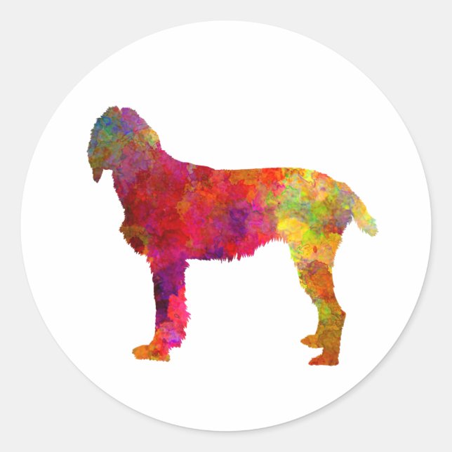 Pudelpointer im Watercolor Runder Aufkleber (Vorderseite)
