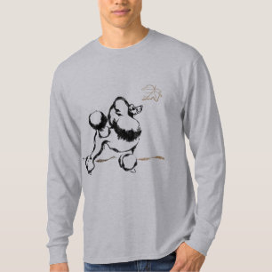 Pudelzeichnung schwarz T-Shirt