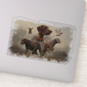 Pudelzeigen, Jagd Fasanensticker Aufkleber