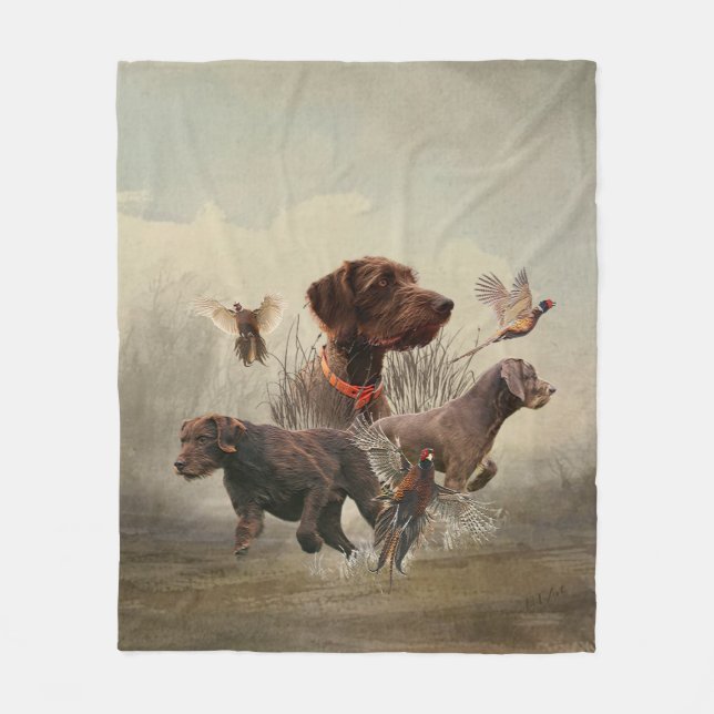 Pudelzeigen, Jagdfasan Fleecedecke (Vorderseite)