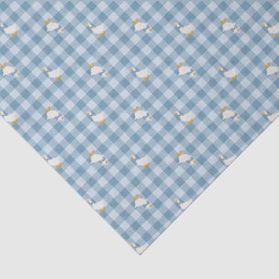 Puderblau Gingham Gans Kariert Seidenpapier
