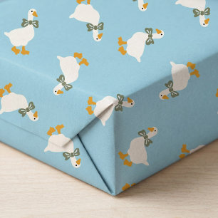 Puderblaue Gänse-Salbei-Bogen-Baby-Jungen-Baby-Par Geschenkpapier