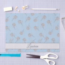 Puderblaue Hortensien-Blumenmuster-Monogramm