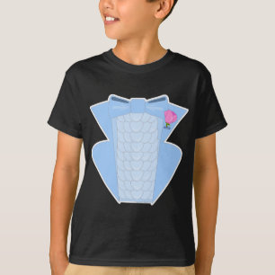 Puderblaues Rüschen-Smokinghemd T-Shirt