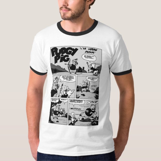 PUDGY Pig ComicStrip-T - Shirt der 40er Jahre (Vorderseite)