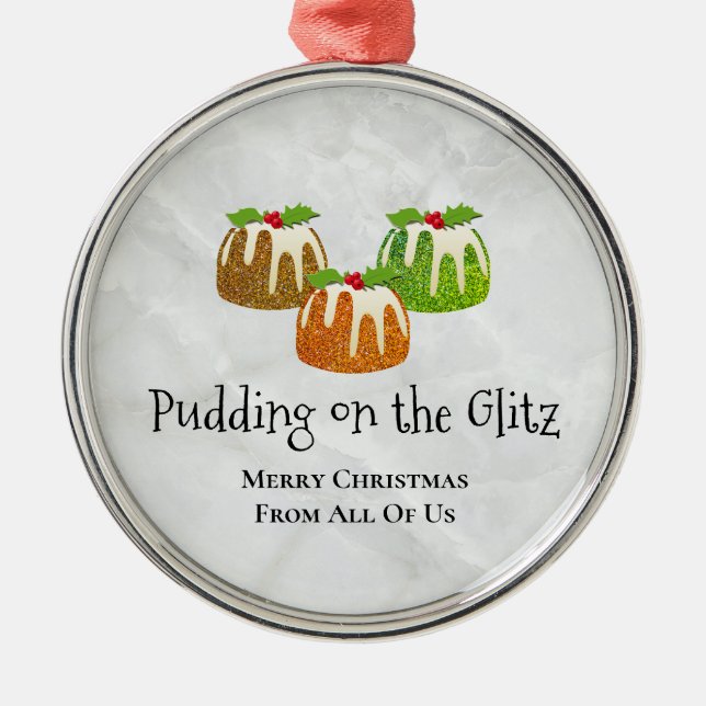 PUDING AUF DER GLITZ-Neuheit | Weihnachten Ornament Aus Metall (Vorne)