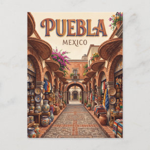 Puebla El Parián Markt Mexiko Postkarte