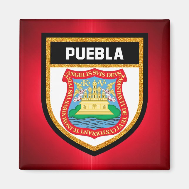 Puebla Flag Magnet (Vorne)