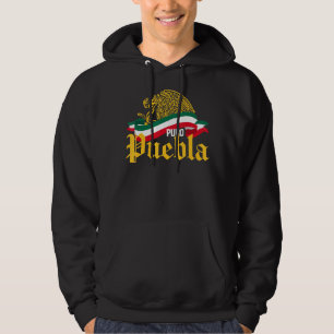 Puebla Mexico Puro Puebla Gelbe Adlerflagge Hoodie