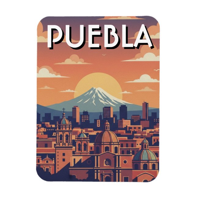 Puebla Mexico Travel Magnet (Vertikal)