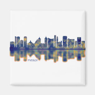 Puebla Skyline Magnet