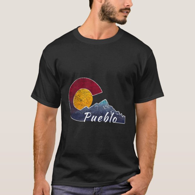 Pueblo Colorado Flag Inspiriert T-Shirt (Vorderseite)