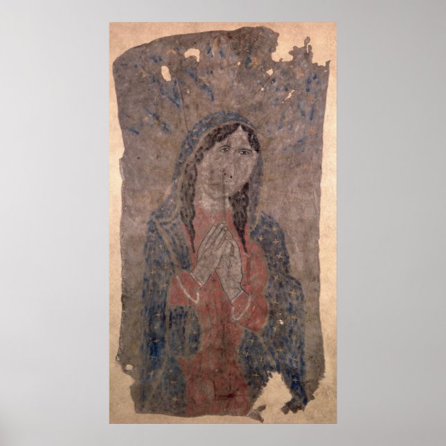 Pueblo Indian hide Painting of a Madonna, 1675 Poster (Vorne)