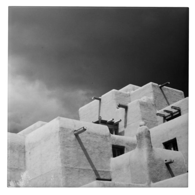 Pueblo style adobe Inn at Loretto, Santa Fe, New 2 Fliese (Vorderseite)