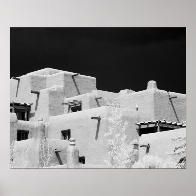 Pueblo style adobe Inn at Loretto, Santa Fe, New Poster (Vorne)