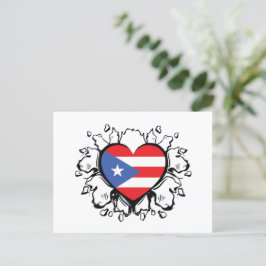 Puero Rico Flag Boricua Niedlich Simple Postkarte