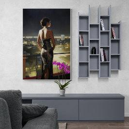 Puerto-Amerikanerin auf Miami Rooftop Decke Malere Poster