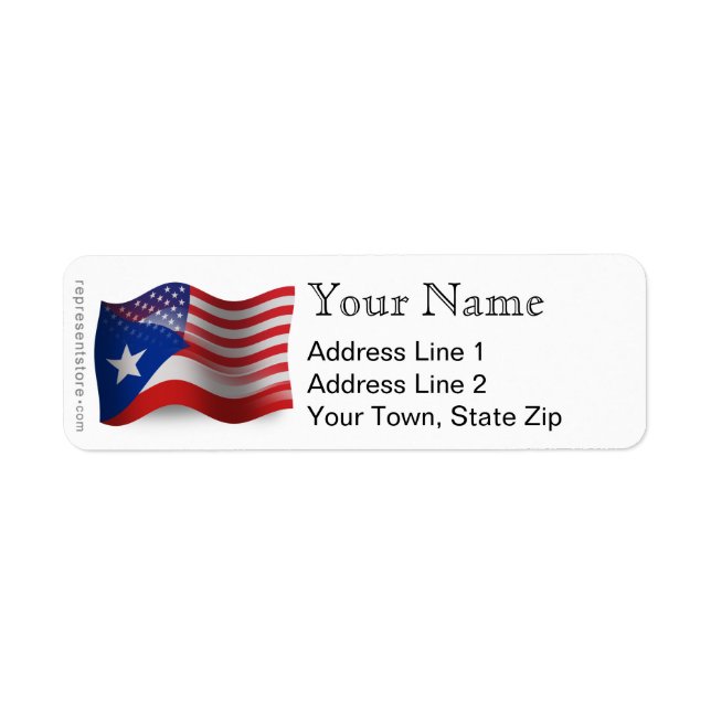 Puerto-Amerikanisch-amerikanische Wave-Fahne (Vorne)