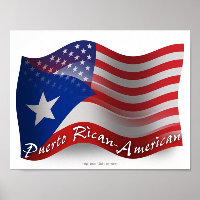 Puerto-Amerikanisch-amerikanische Wave-Fahne Poster (Vorne)