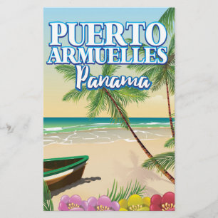 Puerto Armuelles Panama Beach Reiseplakat Briefpapier