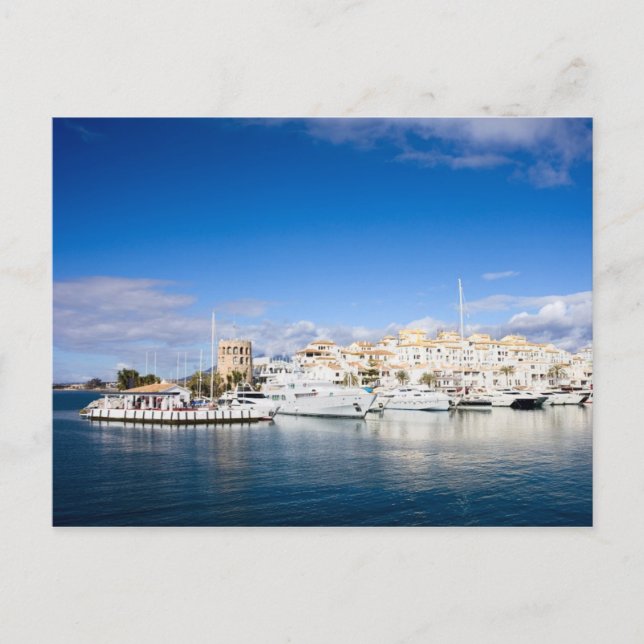Puerto Banus Marina an der Costa del Sol in Spanie Postkarte (Vorderseite)
