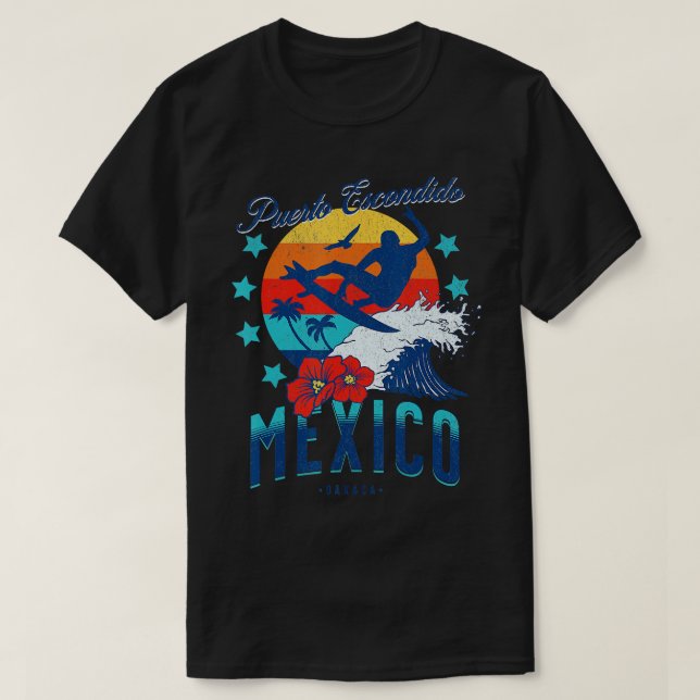 Puerto Escondido Oaxaca Mexiko Big Wave Surfing Su T-Shirt (Design vorne)