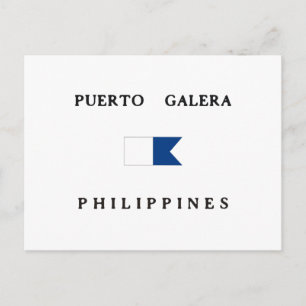 Puerto Galera Philippines Alpha Dive Flag Postkarte