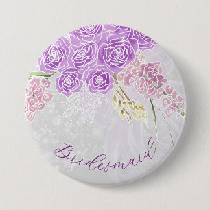 Puerto Madero Flieder-Schleife und Bouquet-Brautsc Button