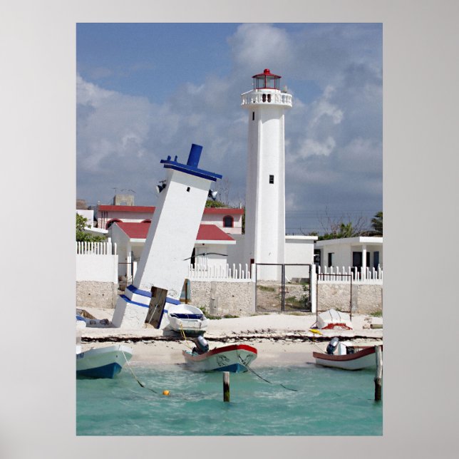 Puerto Morelos Lighthouse Poster (Vorne)