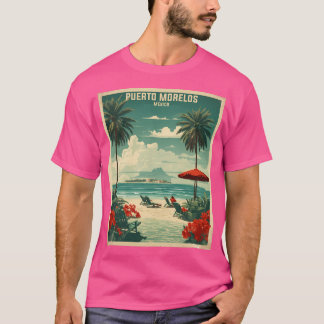 Puerto Morelos Yucatan Mexico Vintage Travel Touri T-Shirt