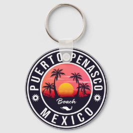 Puerto Peñasco Mexico Beach Marine Retro Sunset Schlüsselanhänger