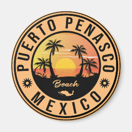 Puerto Peñasco Mexico Beach Retro Sunset 80er Magnet