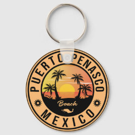 Puerto Peñasco Mexico Beach Retro Sunset 80er Schlüsselanhänger