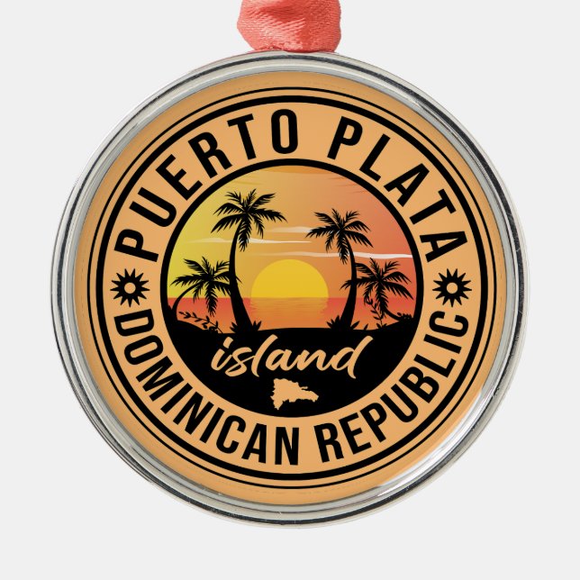 Puerto Plata Dominican Republic Ornament Aus Metall (Vorne)