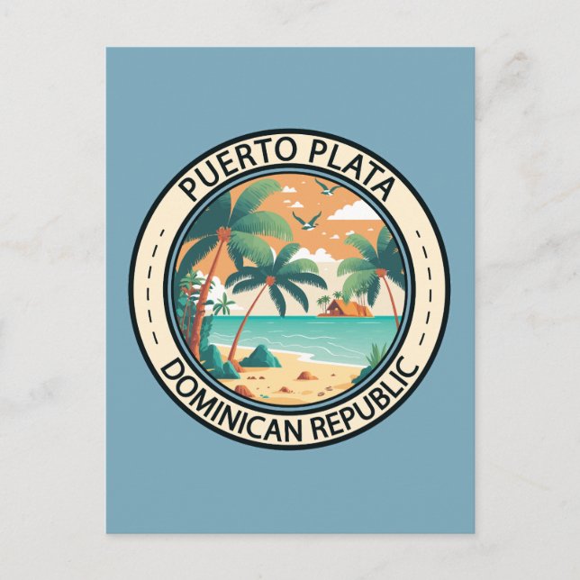 Puerto Plata Dominikanische Republik Hut Abzeichen Postkarte (Vorderseite)