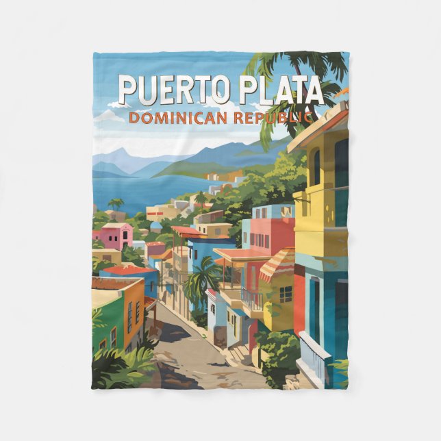 Puerto Plata Dominikanische Republik Kunst, Dichtu Fleecedecke (Vorderseite)
