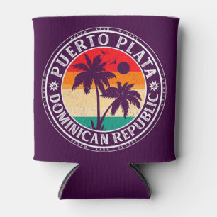 Puerto Plata Dominikanische Republik Retro Palmen Dosenkühler