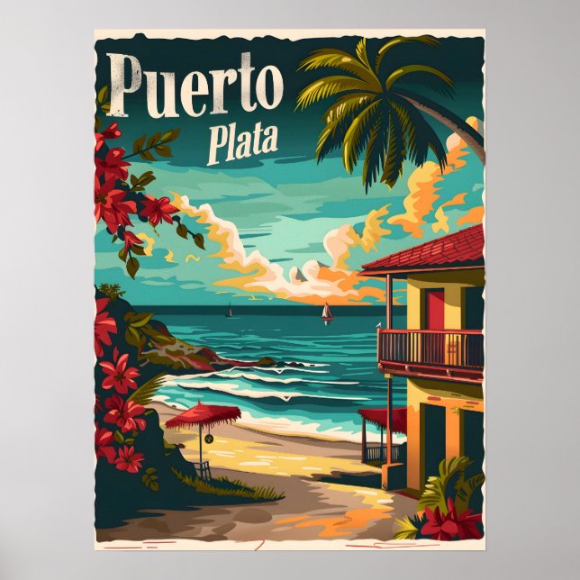Puerto Plata: tropischer Strand Poster (Vorne)
